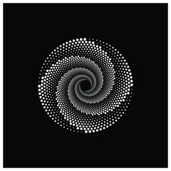 Vortex Circle logo abstract circle shape - spiral motion twirl twist curve rotation spin whirlpool radial warp geometric shape for businesses - spinning circle