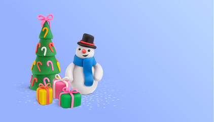 Snowman Christmas Plasticine Composition
