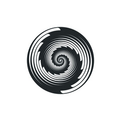 Vortex Circle logo abstract circle shape - spiral motion twirl twist curve rotation spin whirlpool radial warp geometric shape for businesses - spinning circle