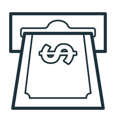 Atm Withdrawal Vector Icon