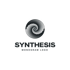 Vortex Circle logo abstract circle shape - spiral motion twirl twist curve rotation spin whirlpool radial warp geometric shape for businesses - spinning circle