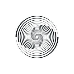 Vortex Circle logo abstract circle shape - spiral motion twirl twist curve rotation spin whirlpool radial warp geometric shape for businesses - spinning circle