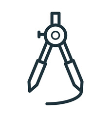 Obraz premium Geometrical Compass Colored Vector Icon