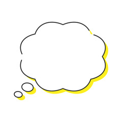 吹き出しのイラスト　ずらし影付バージョン