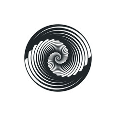 Vortex Circle logo abstract circle shape - spiral motion twirl twist curve rotation spin whirlpool radial warp geometric shape for businesses - spinning circle