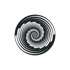 Vortex Circle logo abstract circle shape - spiral motion twirl twist curve rotation spin whirlpool radial warp geometric shape for businesses - spinning circle