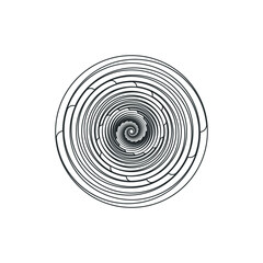Vortex Circle logo abstract circle shape - spiral motion twirl twist curve rotation spin whirlpool radial warp geometric shape for businesses - spinning circle
