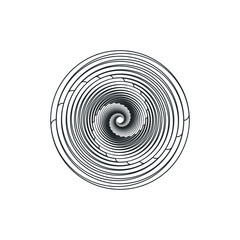 Vortex Circle logo abstract circle shape - spiral motion twirl twist curve rotation spin whirlpool radial warp geometric shape for businesses - spinning circle