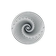 Vortex Circle logo abstract circle shape - spiral motion twirl twist curve rotation spin whirlpool radial warp geometric shape for businesses - spinning circle