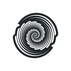 Vortex Circle logo abstract circle shape - spiral motion twirl twist curve rotation spin whirlpool radial warp geometric shape for businesses - spinning circle