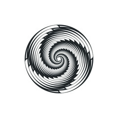 Vortex Circle logo abstract circle shape - spiral motion twirl twist curve rotation spin whirlpool radial warp geometric shape for businesses - spinning circle