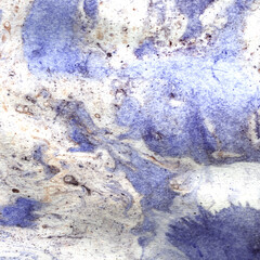 Watercolor illustration. Violet and gray marble texture. Watercolor transparent stain. Blur, spray.