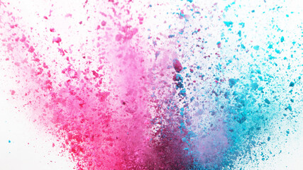 Fototapeta na wymiar Colored powder explosion, isolated on white background