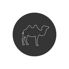 Camel silhouette line white icon vector illustration isolated on white background