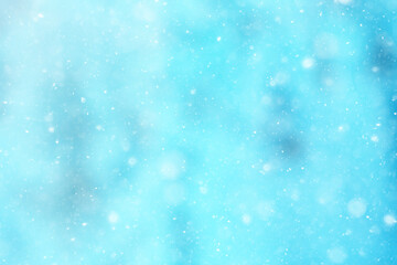 abstract blue background snow snowflakes, new year, glow design