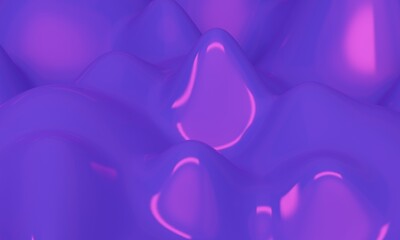 Abstract lilac background with liquid wave. 3d rendering