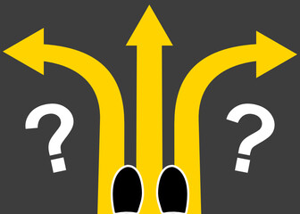 Drei Pfeile und drei Richtungen