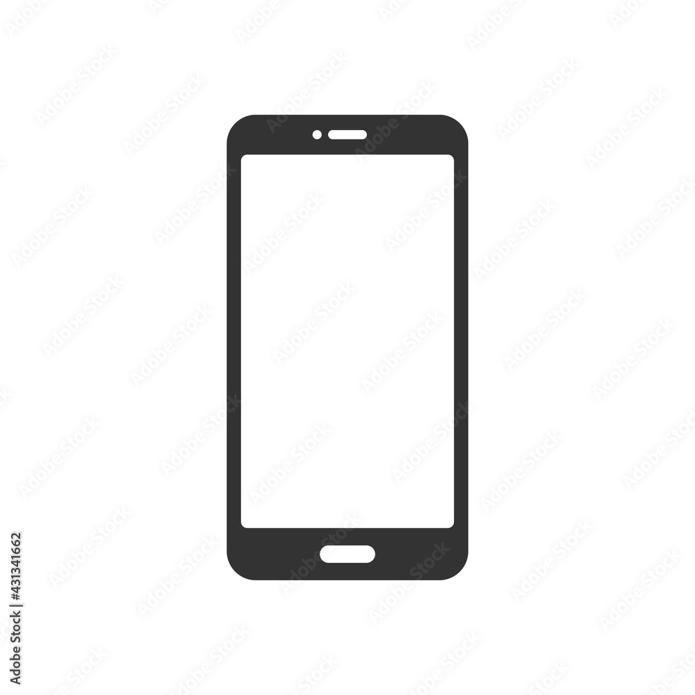 Poster smartphone icon. mobile phone with empty screen. digital technology concept. vector isolated on whit