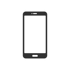 Smartphone icon. Mobile phone with empty screen. Digital technology concept. Vector isolated on white
