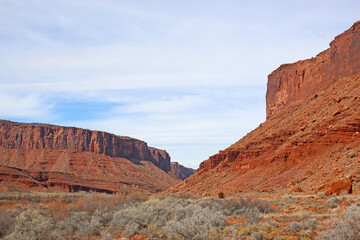 Colorado River Valley, Utah in winter	
