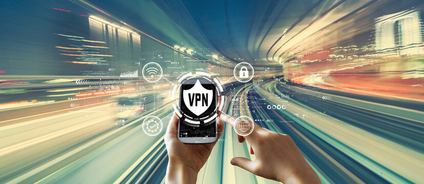 VPN concept with high speed motion blur