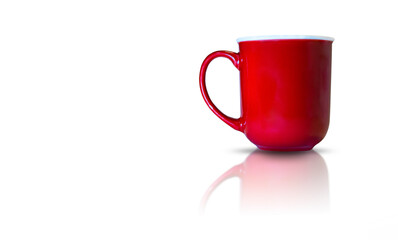 Isolated red mug on white background