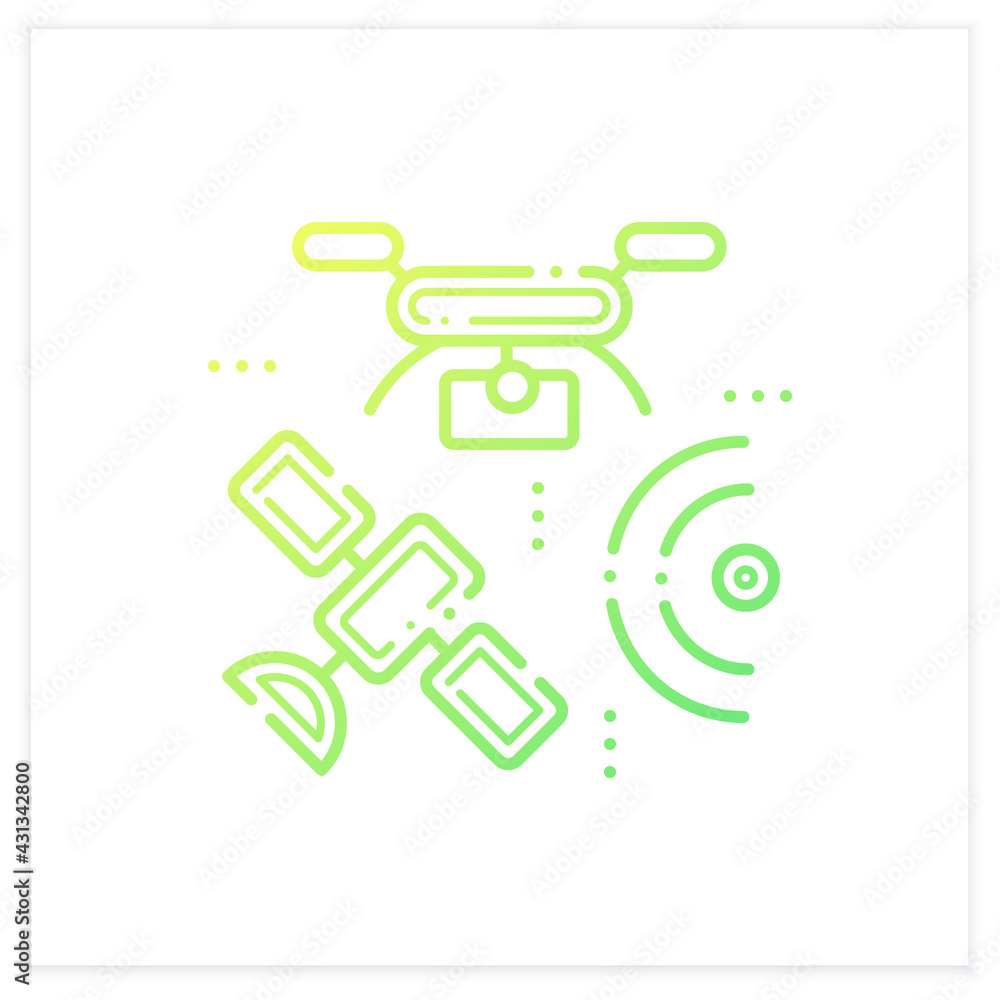 Poster drones photography gradient icon. provide in-depth and varied data for their clients. used for mappi