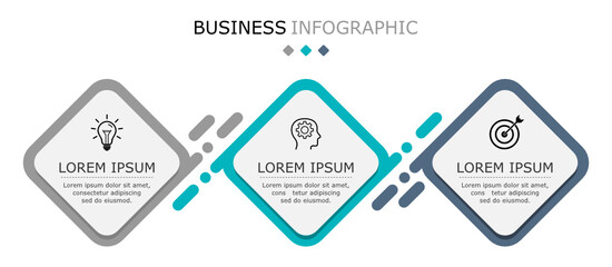 Business infographic Vector with 3 steps. Used for information,data,style,chart,graph,sign,icon, project,strategy,technology,learn,brainstorm,creative,growth,abstract,stairs,idea,text,web,report,work.