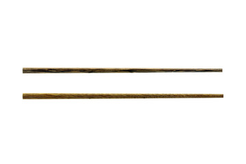 Top view of wooden chopsticks isolated on white background.