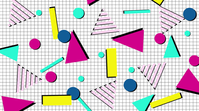 Classic 1980's and 1990's retro graphic pattern background Stock  Illustration | Adobe Stock