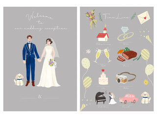 オシャレで可愛いウェディングのイラスト(指輪、教会、ディナー、カメラ、ダンス、ピアノ、ケーキ、ウェディングドレス、タキシード、手紙) jpg engagement ring, church, dinner, camera, dance, piano, cake, wedding dress, tuxedo, letter.