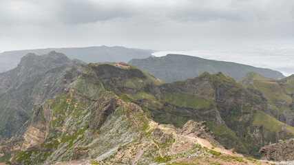 Le Pico Ruivo à Madère au coucher de soleil