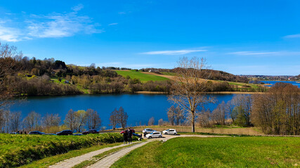 Fototapeta na wymiar Beautiful view of a lake in Kashubia, Poland