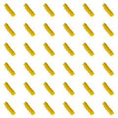 Geometric seamless pattern of pasta lies on a monochromic background.