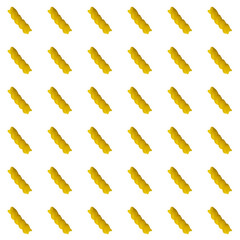 Geometric seamless pattern of pasta lies on a monochromic background.