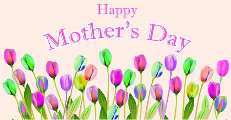 tulip may happy mothers day text gift card florist colorful tulips graditute appreciation mother's day  greeting background wallpaper