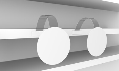 3D PDV wobbler for points of sale and promotion on shelves. Ideal for catalogs, informational and advertising material and media.3d illustration.