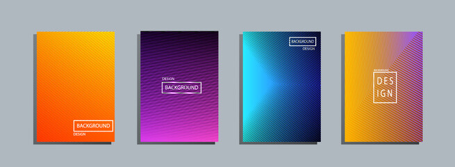 Illustration of bright color abstract pattern background with line gradient texture for minimal dynamic cover design. EPS10 vector