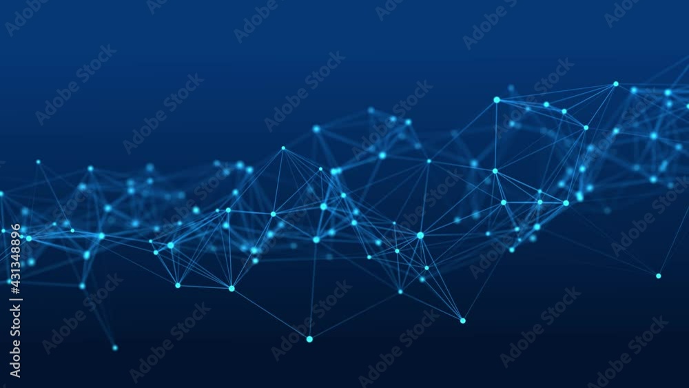 Poster Structural connection of information. Data transfer in network connection. Abstract data background. 3D Seamless loop.