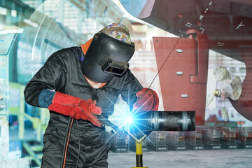 Repairing industrials, wear equipment protective Red  leather steel welding safety gloves for...