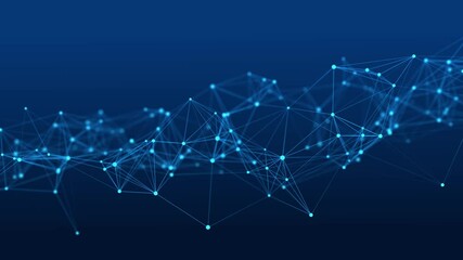 Structural connection of information. Data transfer in network connection. Abstract data background. 3D Seamless loop. - Powered by Adobe