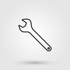 Spanner icon. Wrench symbol for repair, workshop concept.