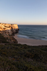beach coastline sunset rocks portugal