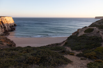 beach coastline sunset portugal