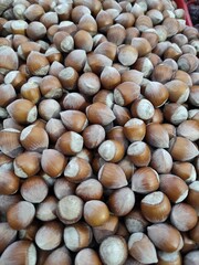 background of hazelnuts