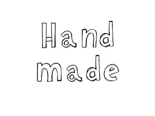Hand made. Vector text font icon. Sign. Hand lettering.