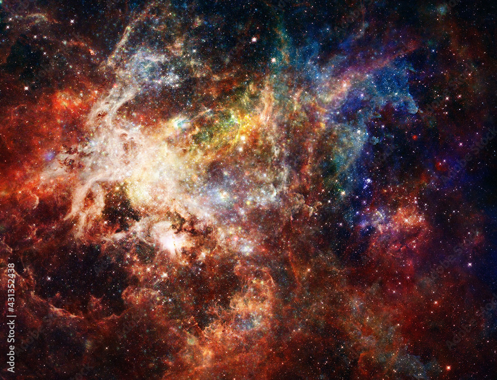 Poster vivid space. 3d rendering