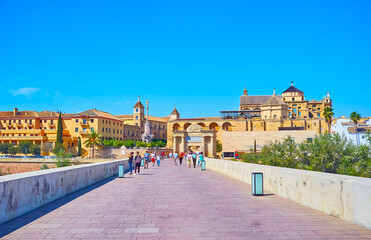 On the ancient Roman bridge, Cordoba, Spain