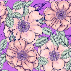 Colorful flowers design pattern