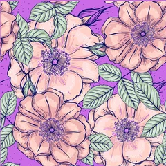 Fotobehang Colorful flowers design pattern © Vikash
